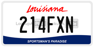214FXN license plate in Louisiana