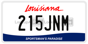 215JNM  license plate in LA