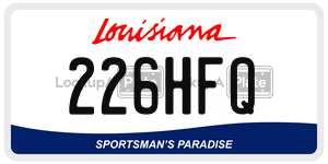 226HFQ  license plate in LA