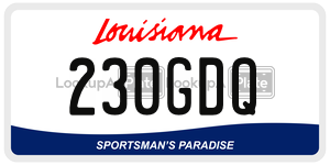 230GDQ license plate in Louisiana
