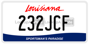 232JCF license plate in Louisiana