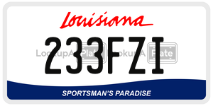 233FZI license plate in Louisiana