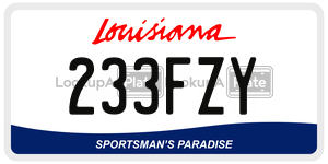 233FZY license plate in Louisiana