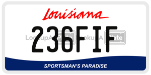 236FIF license plate in Louisiana