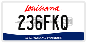 236FKQ license plate in Louisiana