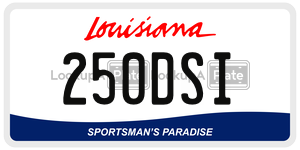 250DSI license plate in Louisiana