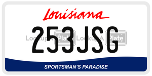 253JSG  license plate in LA