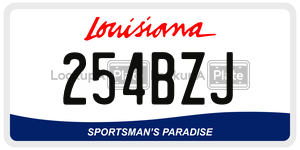 254BZJ license plate in Louisiana