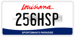 256HSP license plate in Louisiana