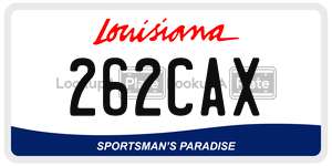 262CAX license plate in Louisiana
