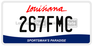 267FMC license plate in Louisiana