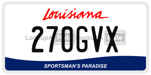 270GVX license plate in Louisiana