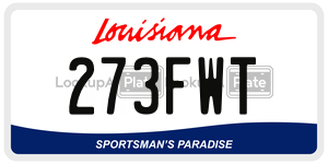 273FWT license plate in Louisiana