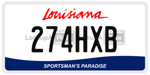 274HXB license plate in Louisiana