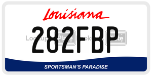 282FBP license plate in Louisiana
