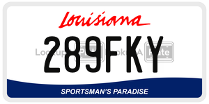289FKY license plate in Louisiana