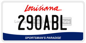 290ABL license plate in Louisiana