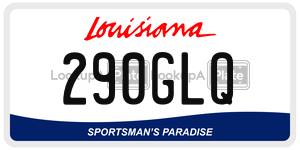 290GLQ license plate in Louisiana