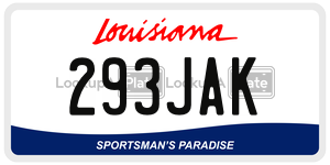 293JAK  license plate in LA