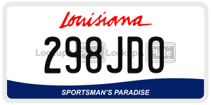 298JDO license plate in Louisiana