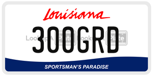 300GRD license plate in Louisiana