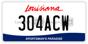 304ACW license plate in Louisiana