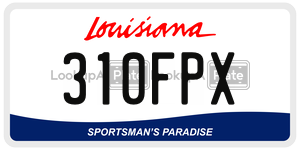 310FPX license plate in Louisiana
