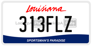 313FLZ license plate in Louisiana