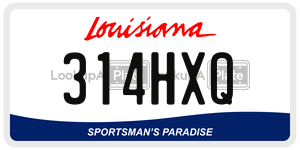 314HXQ license plate in Louisiana