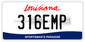 316EMP license plate in Louisiana
