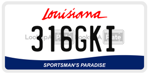 316GKI license plate in Louisiana