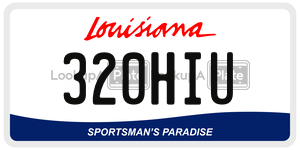 320HIU license plate in Louisiana