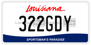 322GDY license plate in Louisiana