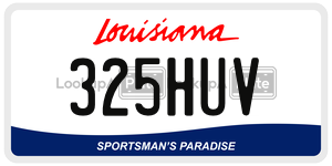 325HUV  license plate in LA