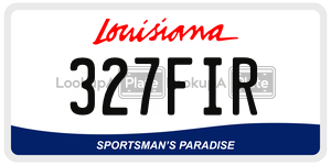 327FIR license plate in Louisiana
