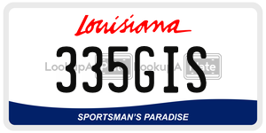 335GIS license plate in Louisiana