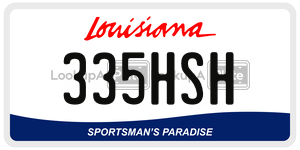 335HSH license plate in Louisiana