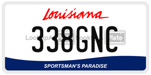 338GNC license plate in Louisiana