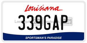 339GAP license plate in Louisiana