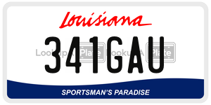 341GAU license plate in Louisiana