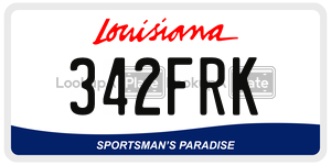 342FRK license plate in Louisiana