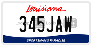 345JAW license plate in Louisiana