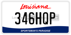 346HQP license plate in Louisiana
