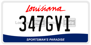 347GVI license plate in Louisiana