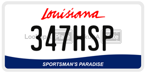 347HSP license plate in Louisiana