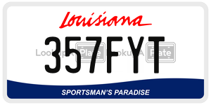 357FYT license plate in Louisiana