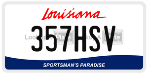 357HSV license plate in Louisiana