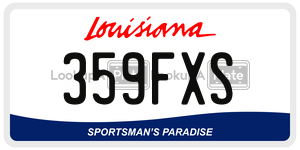 359FXS license plate in Louisiana