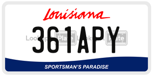361APY license plate in Louisiana