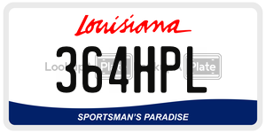 364HPL license plate in Louisiana